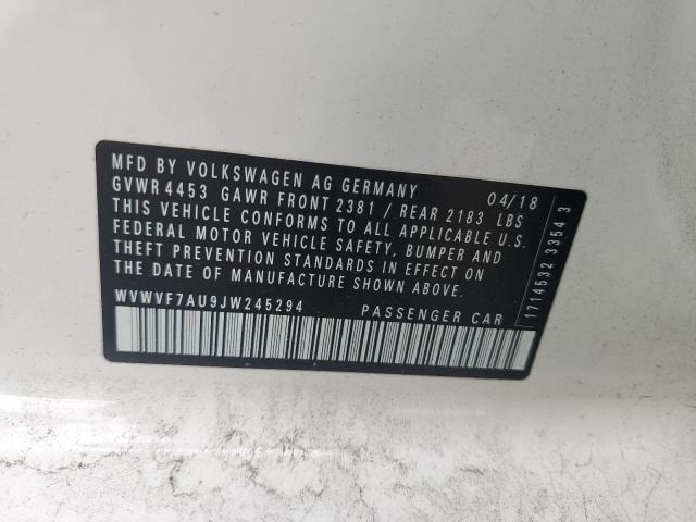 2018 VOLKSWAGEN GOLF R - WVWVF7AU9JW245294