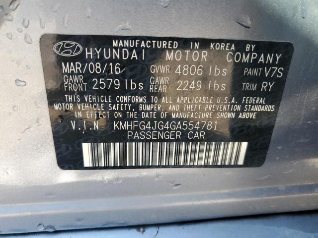 2016 HYUNDAI AZERA KMHFG4JG4GA554781