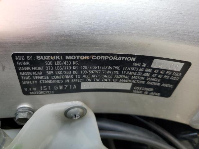 2001 SUZUKI GSX1300 R JS1GW71A612102710