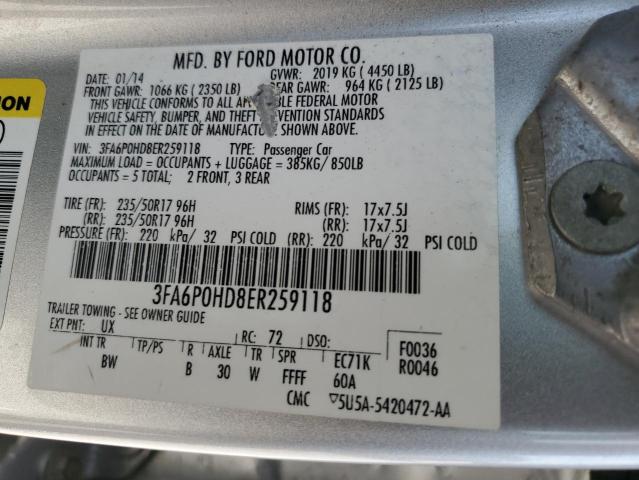 VIN 3FA6P0HD8ER259118 2014 Ford Fusion, SE no.12