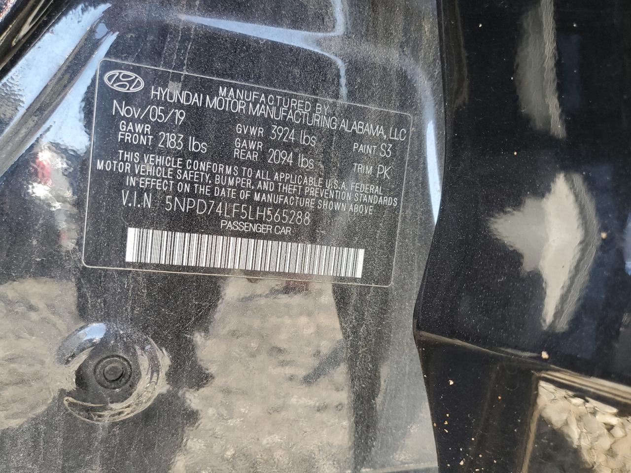 Lot #2991677053 2020 HYUNDAI ELANTRA SE