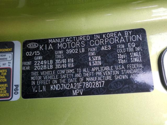 VIN KNDJN2A21F7802817 2015 KIA Soul no.13