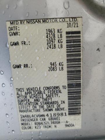 1N4BL4CV6MN418981 2021 NISSAN ALTIMA