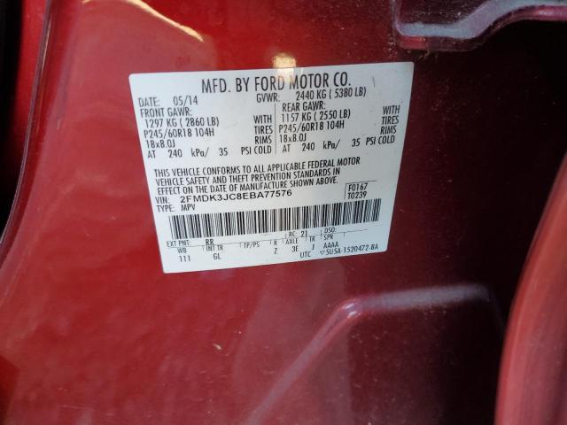 VIN 2FMDK3JC8EBA77576 2014 Ford Edge, Sel no.14