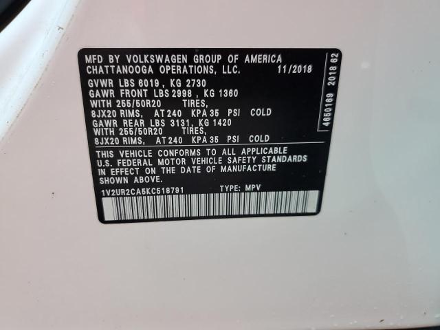 VIN 1V2UR2CA5KC518791 2019 Volkswagen Atlas, SE no.13