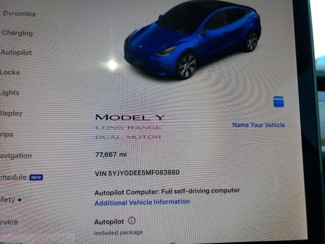 2021 TESLA MODEL Y - 5YJYGDEE5MF083880