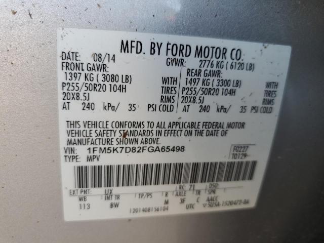 2015 FORD EXPLORER X - 1FM5K7D82FGA65498