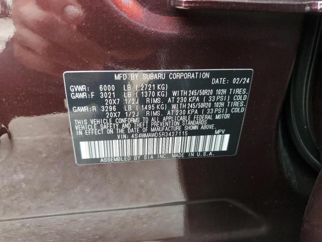 VIN 4S4WMAWD5R3427115 2024 Subaru Ascent, Touring no.14