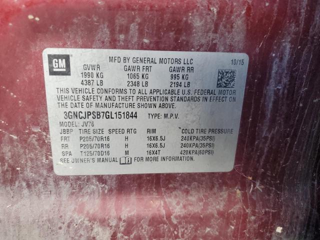 2016 CHEVROLET TRAX 1LT - 3GNCJPSB7GL151844