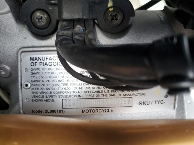 2016 APRILIA TUONO V4 1 ZD4TYUA06GS000180