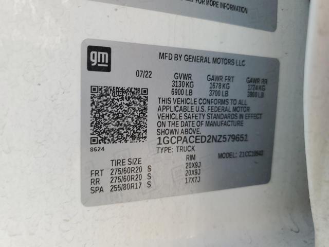 1GCPACED2NZ579651 2022 CHEVROLET ALL Models
