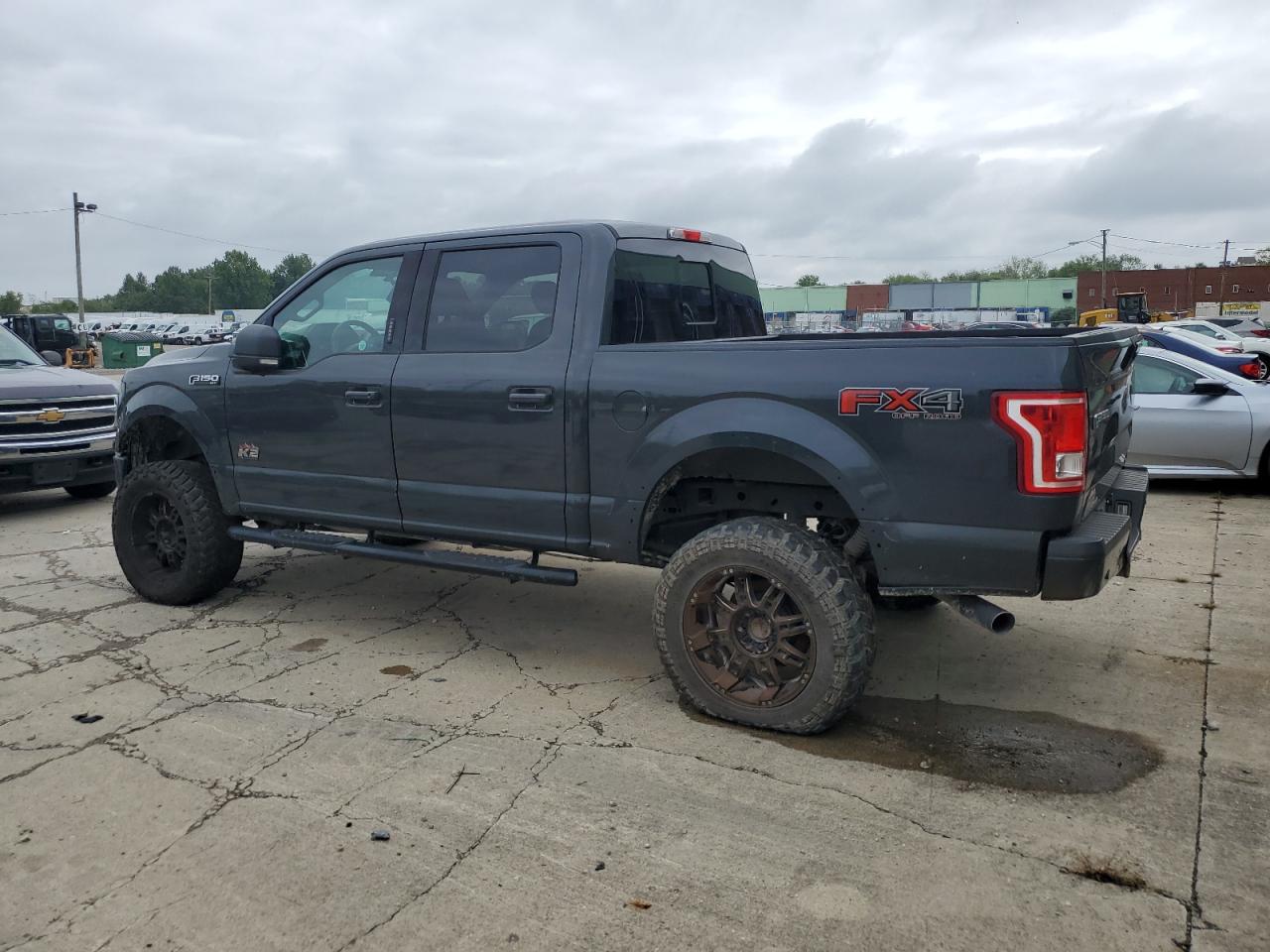 FORD F150 SUPER 2016 gray crew pic gas 1FTEW1EF1GFC30015 photo #3