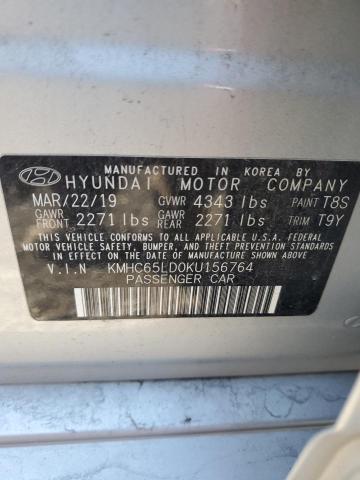 2019 HYUNDAI IONIQ KMHC65LD0KU156764