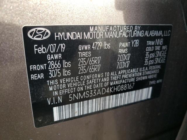 2019 HYUNDAI SANTA FE S - 5NMS33AD4KH088167