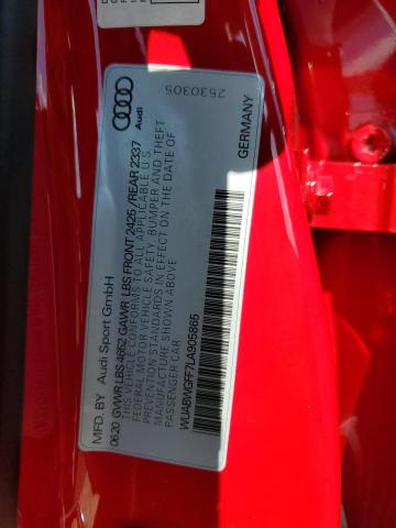 2020 AUDI RS3 WUABWGFF7LA905865