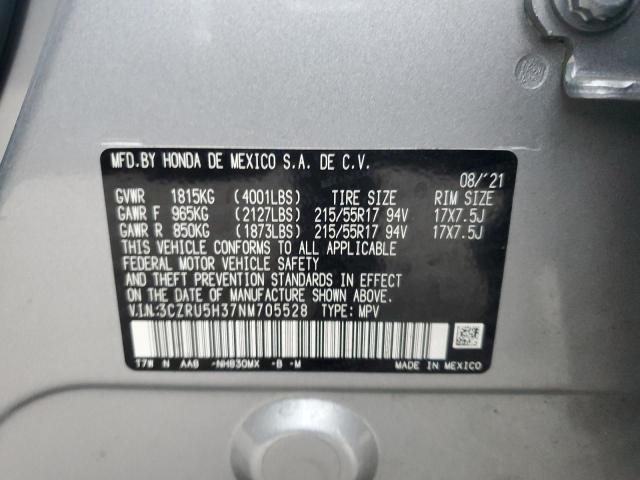 VIN 3CZRU5H37NM705528 2022 HONDA HR-V no.13