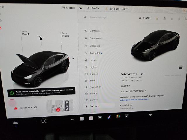 2022 TESLA MODEL Y - 7SAYGDEE4NF481327