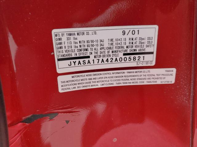 2002 YAMAHA YJ50 JYASA17A42A005821
