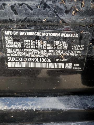 2022 BMW X7 M50I 5UXCX6C03N9L18686