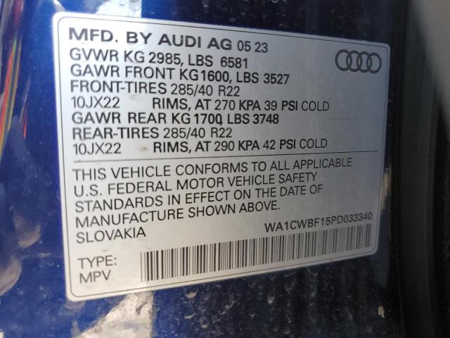 2023 AUDI SQ8 PRESTI WA1CWBF15PD033340