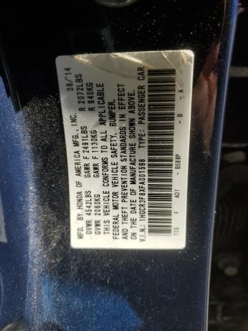 VIN 1HGCR3F8XFA001596 2015 Honda Accord, Exl no.13