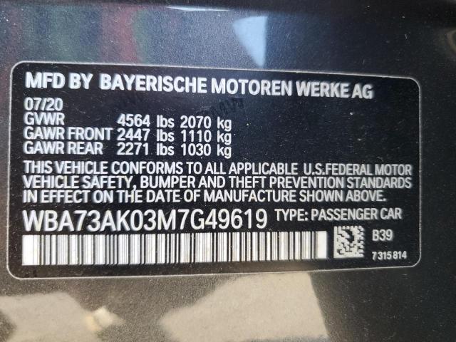 VIN WBA73AK03M7G49619 2021 BMW 2 Series, 228XI no.12