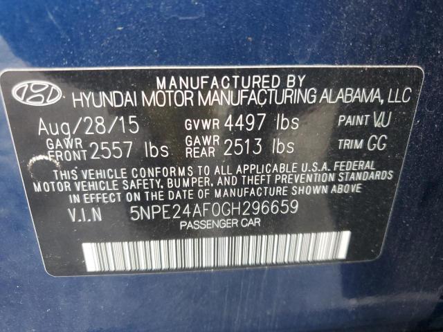 2016 HYUNDAI SONATA SE - 5NPE24AF0GH296659