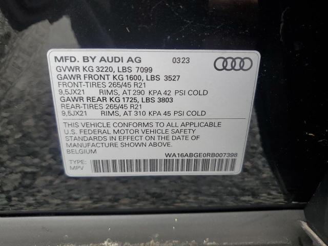 VIN WA16ABGE0RB007398 2024 Audi Q8, Prestige no.13