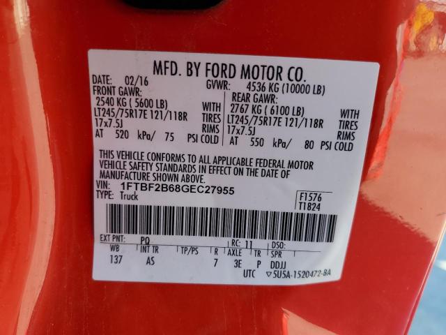 2016 FORD F250 SUPER - 1FTBF2B68GEC27955