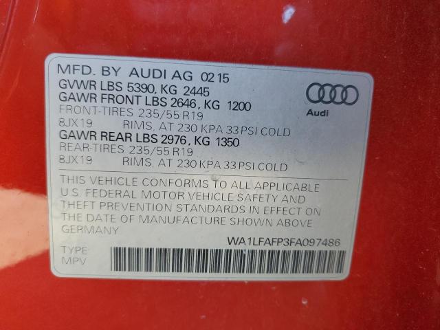 2015 AUDI Q5 PREMIUM - WA1LFAFP3FA097486