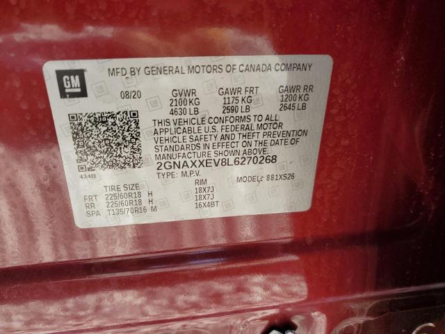 2020 CHEVROLET EQUINOX PR - 2GNAXXEV8L6270268