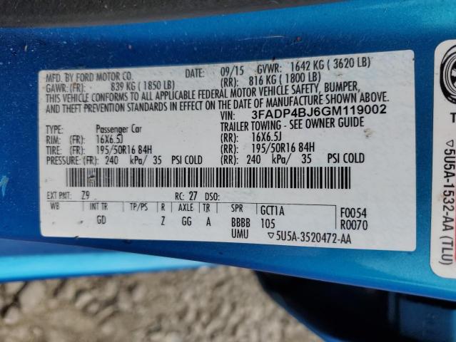2016 FORD FIESTA SE - 3FADP4BJ6GM119002