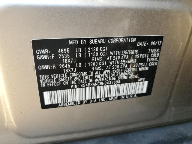 VIN 4S4BSANC9H3432698 2017 Subaru Outback, 2.5I Lim... no.13