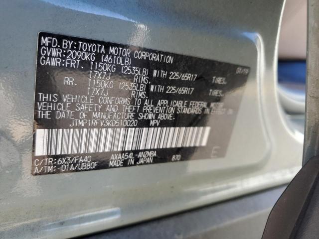 VIN JTMP1RFV3KD510020 2019 Toyota RAV4, Xle no.14