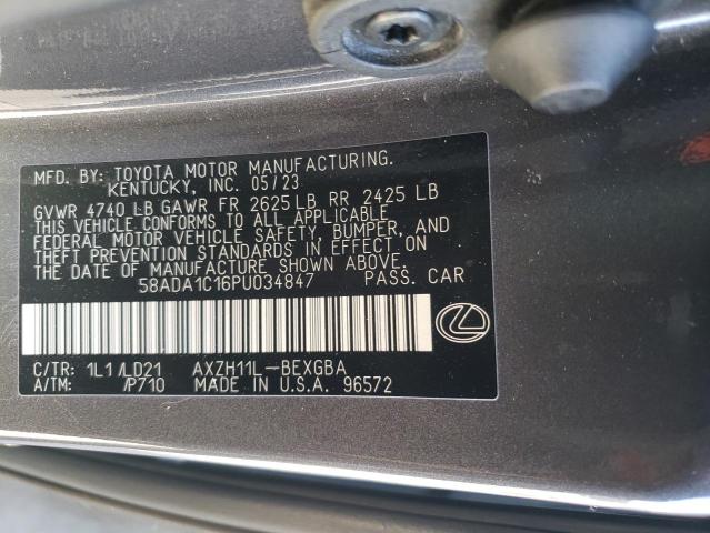 VIN 58ADA1C16PU034847 2023 LEXUS ES300 no.12