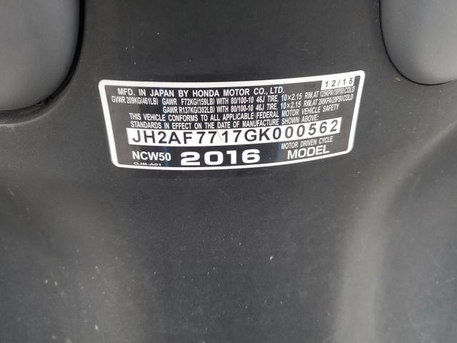 2016 HONDA NCW50 JH2AF7717GK000562