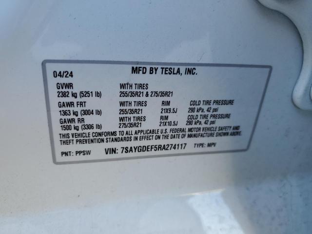 2024 TESLA MODEL Y - 7SAYGDEF5RA274117