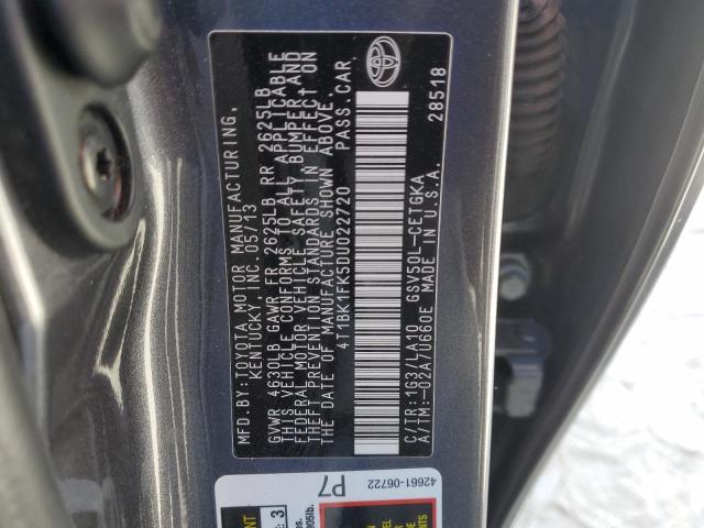 VIN 4T1BK1FK5DU022720 2013 Toyota Camry, SE no.13