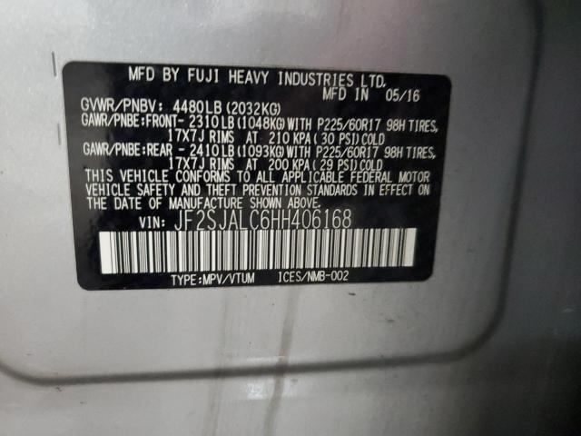 2017 SUBARU FORESTER 2 - JF2SJALC6HH406168