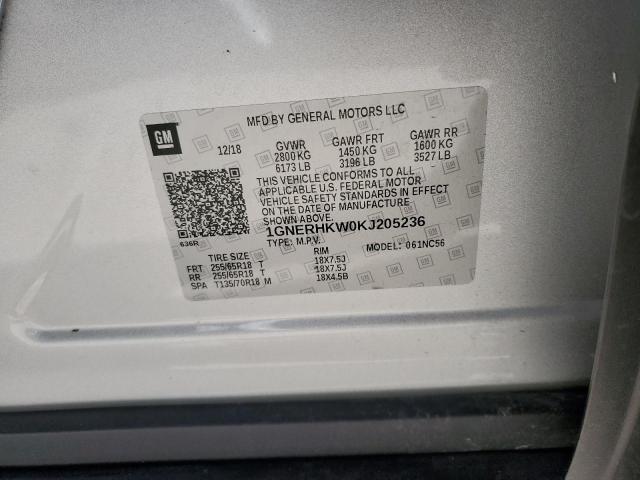 2019 CHEVROLET TRAVERSE L - 1GNERHKW0KJ205236