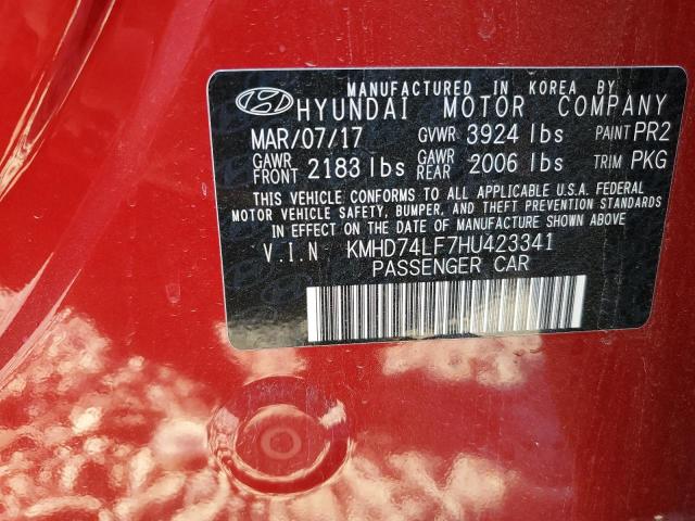 2017 HYUNDAI ELANTRA SE - KMHD74LF7HU423341