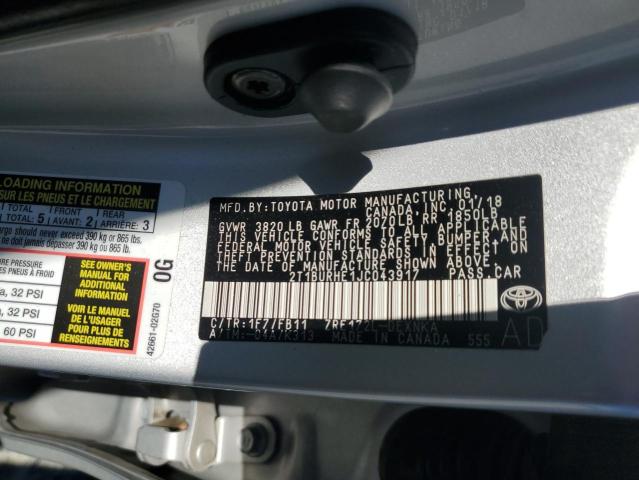 2018 TOYOTA COROLLA L - 2T1BURHE1JC043917