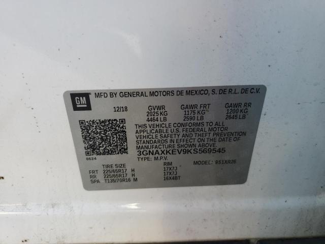 2019 CHEVROLET EQUINOX LT - 3GNAXKEV9KS569545