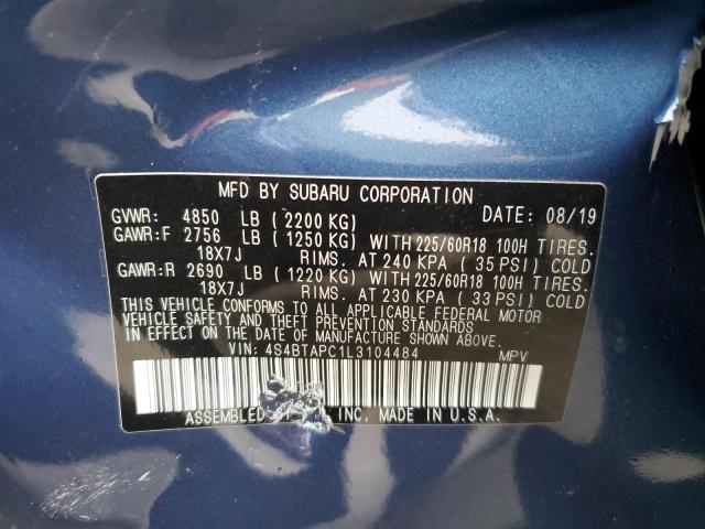 2020 SUBARU OUTBACK TO - 4S4BTAPC1L3104484