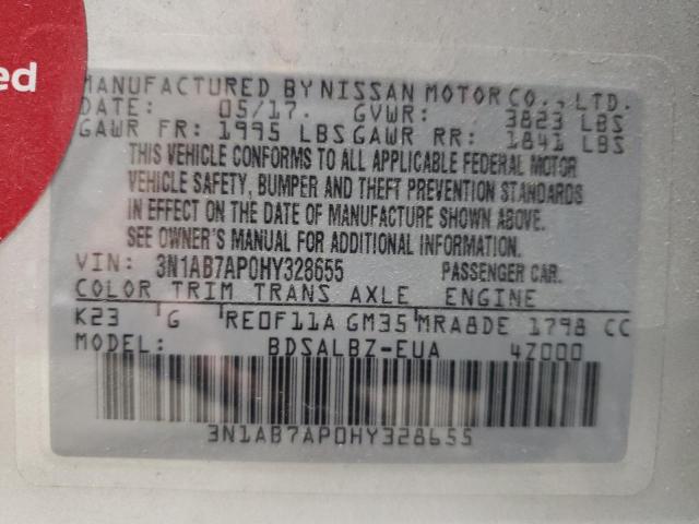 2017 NISSAN SENTRA S - 3N1AB7AP0HY328655