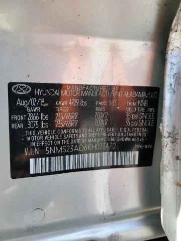 VIN 5NMS23AD6KH023470 2019 HYUNDAI SANTA FE no.13