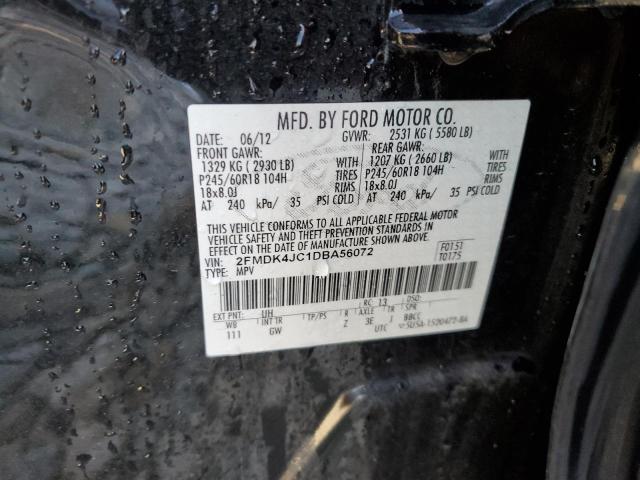 VIN 2FMDK4JC1DBA56072 2013 Ford Edge, Sel no.13