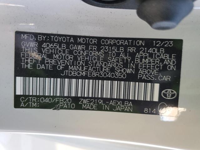 VIN JTDBCMFE8R3040350 2024 TOYOTA COROLLA no.12