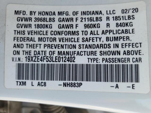 VIN 19XZE4F53LE012402 2020 Honda Insight, EX no.13