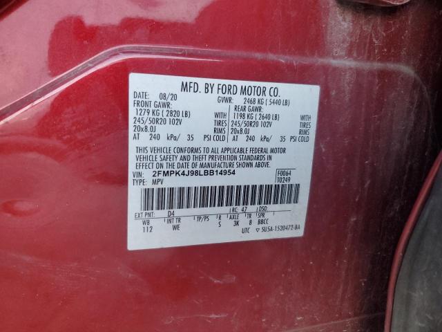 2020 FORD EDGE SEL - 2FMPK4J98LBB14954